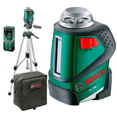 Линейный лазерный нивелир Bosch PLL 360 + штатив Bosch + чехол + PLR 25 (060366300P)