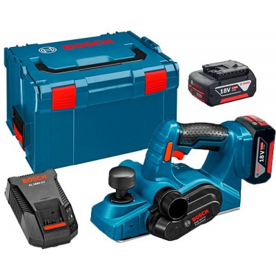 Рубанок аккумуляторный Bosch GHO 18 V-LI + з/у AL 1880 CV + 2 x акб GBA 18V 5 Ah + чемодан L-boxx (06015A0303)