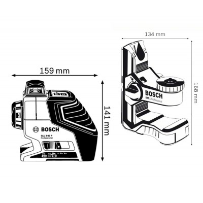 Линейный лазерный нивелир Bosch GLL 3-80 универсальный держатель BM1