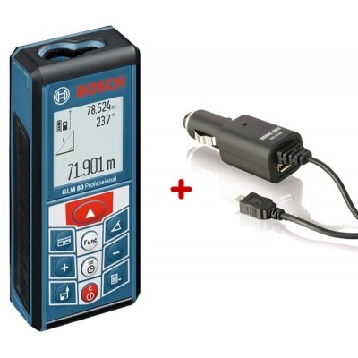 Дальномер лазерный Bosch GLM 80 + Автозарядное Micro USB (06159940B3)