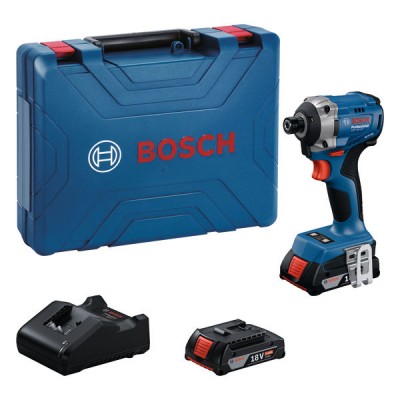 Акумуляторний ударний гайковерт BOSCH GDR 18V-215 в чемодане (06019N2022) (2х2Ач аку та зп)