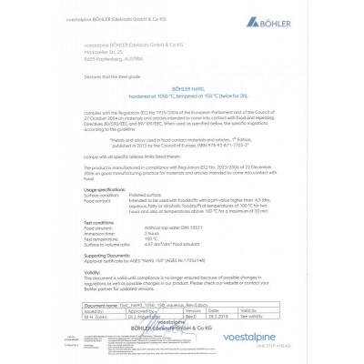 Ніж кухонний для стейків Due Buoi, N690, 60HRC, 11 см лезо, ручка - пластик (POM_BIST_N690)