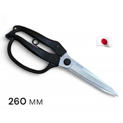 Ножиці Z-26K для топіарної стрижки та нівакі 260 мм з дужкою (леза 110 мм, 57HRC, хромована вуглецева сталь) KAMAKI, NIWAKI