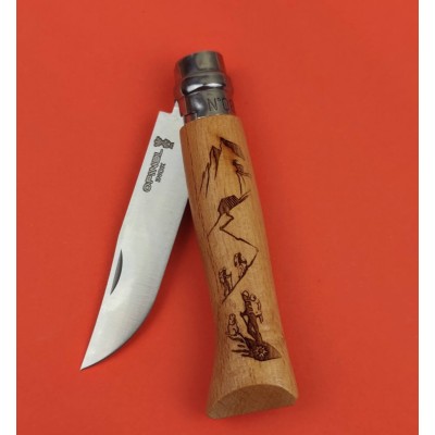 Ніж Opinel №8 Engraved Hiking Sandvik 12C27 (002186)