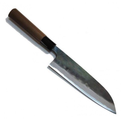 Ніж кухонний універсальний "KIYOKANE" Santoku Hocho 165 мм, 3 мм, Aogami No1 Steel, HONMAMON (4573200700583)