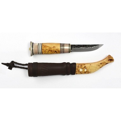 Ніж Erapuu Puukko Curly Birch 95, 80CrV2, рукоятка - оленячий ріг та карельська береза (14566) Ніж Erapuu Puukko Curly Birch 95, 80CrV2, рукоятка - оленячий ріг та карельська береза (14566)