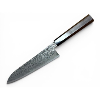 Ніж кухонний Gyuto (Шеф) 180 мм, SG2 (R2), Damascus 33, 64 HRC, руків`я горіх, в дерев`яній коробці, TANAKA, HONMAMON (4573200705182)
