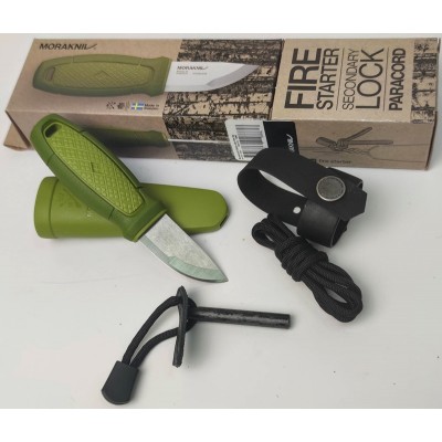 Ніж Morakniv Eldris 1.0 Colour Green (12633) + кресало, паракорд та застібка
