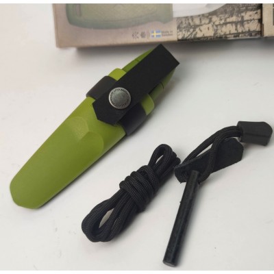 Ніж Morakniv Eldris 1.0 Colour Green (12633) + кресало, паракорд та застібка