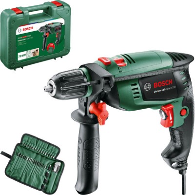 Дрель ударна Bosch UniversalImpact 700 + валіза + набір з 39 насадок (060313100A)